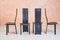 Postmodern High Back Leather Chairs from Artedi, 1980s, Set of 4 2