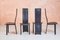 Postmodern High Back Leather Chairs from Artedi, 1980s, Set of 4, Image 2