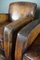 Club chair in pelle di pecora patinata, set di 2, Immagine 10