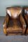 Club chair in pelle di pecora patinata, set di 2, Immagine 5