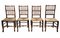 Antike Landhaus Esszimmerstühle aus Ulmenholz mit Binsengeflecht, 4er Set 9