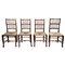 Antique Country Farmhouse Dining Chairs in Elm with Rush Seat, Set of 4 1