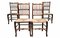 Antike Landhaus Esszimmerstühle aus Ulmenholz mit Binsengeflecht, 4er Set 8