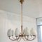 Italian Ten Lights Chandelier in Glass and Golden Brass, 1960s, Image 2