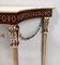 Vintage Italian Walnut Console with Portuguese Pink Marble Top and Brass Frame 14