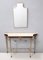Vintage Italian Walnut Console with Portuguese Pink Marble Top and Brass Frame 3