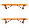 Mid-Century French Wood of Guinguette Village Folding Benches, 1960s, Set of 12 1