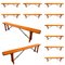 Mid-Century French Wood of Guinguette Village Folding Benches, 1960s, Set of 12, Image 8