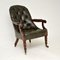 Antique Brown Leather Armchair, Image 1