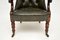 Antique Brown Leather Armchair, Image 7