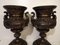 French Bronze & Patinated Cast Iron Medici Vases on Marble Bases, 19th Century, Set of 2, Image 12