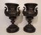 French Bronze & Patinated Cast Iron Medici Vases on Marble Bases, 19th Century, Set of 2 1