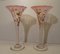 French Art Nouveau Gold Enameled Art Glass Trumpet Vases, Set of 2 1