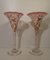 French Art Nouveau Gold Enameled Art Glass Trumpet Vases, Set of 2 13