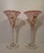 French Art Nouveau Gold Enameled Art Glass Trumpet Vases, Set of 2, Image 13
