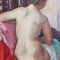 Charles Kvapil, Nude Viewed From the Back, 1937, Oil on Canvas, Framed 13