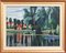 Charles Kvapil, Boats on a Pond, 1930s, Oil on Canvas, Framed 1