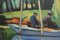 Charles Kvapil, Boats on a Pond, 1930s, Oil on Canvas, Framed 16