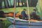 Charles Kvapil, Boote auf einem Teich, 1930er, Öl auf Leinwand, gerahmt 16