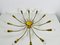 Lámpara de araña Sputnik de latón de 12 brazos, años 50, Imagen 3