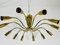 Mid-Century Italian Brass 12-Arm Sputnik Chandelier Attributed to Arredoluce, 1950s 6