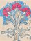 Duilio Cambellotti, Study for a Floral Motif, Original Drawing, Early 20th-Century, Image 1