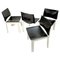 Mid-Century Modern Wood and Leather Chairs, Italy, 1970s, Set of 4, Image 1