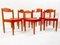 Mid-Century Modern Orange Wooden Chairs, Italy, 1960s, Set of 6, Image 6