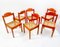 Mid-Century Modern Orange Wooden Chairs, Italy, 1960s, Set of 6 8