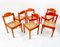 Mid-Century Modern Orange Wooden Chairs, Italy, 1960s, Set of 6, Image 8