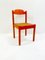 Sedie Mid-Century moderne in legno arancione, Italia, anni '60, set di 6, Immagine 4