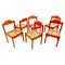 Mid-Century Modern Orange Wooden Chairs, Italy, 1960s, Set of 6, Image 1