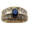 Ring in 18 Karat Yellow Gold with Sapphire and Diamonds 1