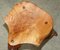 Taburete trípode de madera nudosa de tejo con vetas de madera, Imagen 4