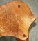 Burr Yew Wood Tripod Stool with Timber Grain 6