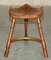 Burr Yew Wood Tripod Stool with Timber Grain, Image 12