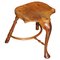 Burr Yew Wood Tripod Stool with Timber Grain, Image 1