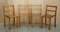 English Oak Stacking Chairs with Period Finish, 1930s, Set of 4 1