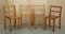 Sedie impilabili in quercia con finiture d'epoca, Regno Unito, anni '30, set di 4, Immagine 1
