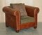 Brown Leather Club Sofa & Armchair from Ralph Lauren, New York Madison Avenue, Set of 2, Image 14