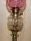 Victorian Marble Finish Corinthian Pillar Oil Lamps with Original Ruby Glass, Set of 2, Image 4