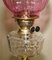 Victorian Marble Finish Corinthian Pillar Oil Lamps with Original Ruby Glass, Set of 2, Image 7