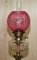 Lampade ad olio corinzie vittoriane in vetro color rubino, set di 2, Immagine 9