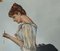 Victorian Hand Painted Wall Hanging Mirror Depicting Lady, Image 6