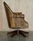 Mahogany Brown Leather Chesterfield Director's Armchair 13