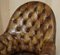 Mahogany Brown Leather Chesterfield Director's Armchair 4