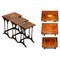 Tavolini ad incastro Sheraton Revival in mogano e legno satinato, set di 3, Immagine 1