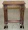 Sheraton Revival Faux Bamboo Nesting Tables in Mahogany & Satinwood, Set of 3 7