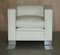 Ivory White Leather Max Club Armchairs from Viscount David Linley, Set of 2 3