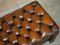Hand Dyed Brown Leather Tufted Chesterfield Footstool, Image 6